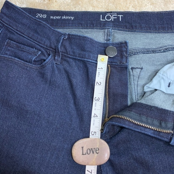Ann Taylor Loft Super Skinny Dark Indigo Wash Mid Rise Straight Leg Jeans 29 8 - Picture 9 of 9